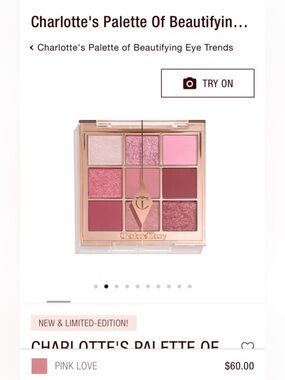 Charlotte Tilbury Pink Love Eyeshadow Palette - Rose & Mauve Mix